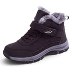 Warm Comfort Shoes pretos com forro macio, fecho de velcro e sola de TPR antiderrapante