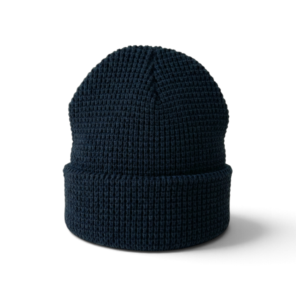 Classic Waffle Beanie i marinblå