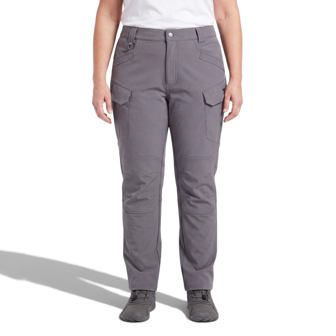 Utility Fleece Pants grigi con fodera in pile, diverse tasche cargo e vestibilità morbida