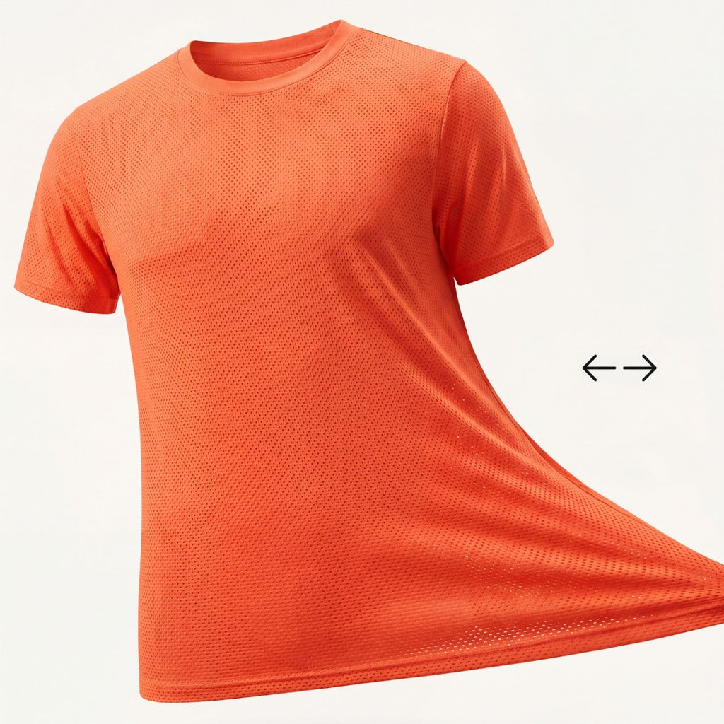 Pomarańczowy QuickDry Stretch T-shirt z oddychającej siateczki z ochroną UV