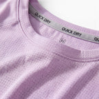 Jasnofioletowy QuickDry Stretch T-shirt z oddychającej siateczki z okrągłym dekoltem