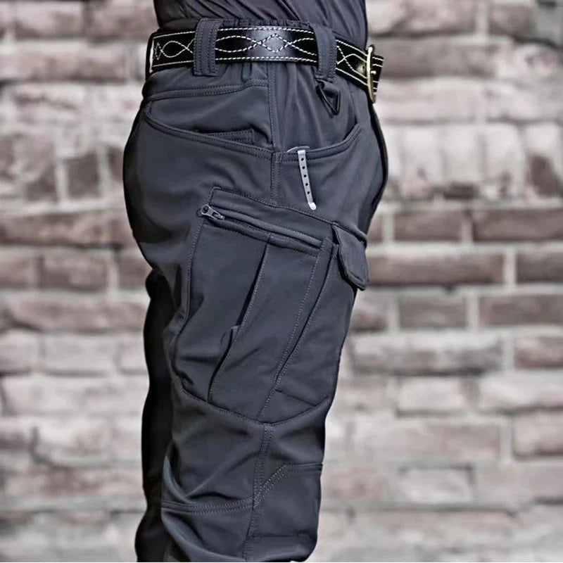 Mörkgrå Utility Fleece Pants med flera cargofickor och slitstarkt vindtätt stretchtyg