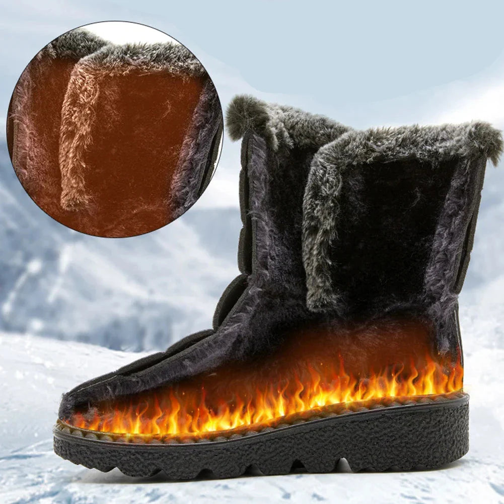 Waterproof Comfort Boots con calda fodera in flanella e suola in gomma antiscivolo per il freddo e la neve