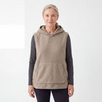 Sherpa Hoodie Vest til dame i beige