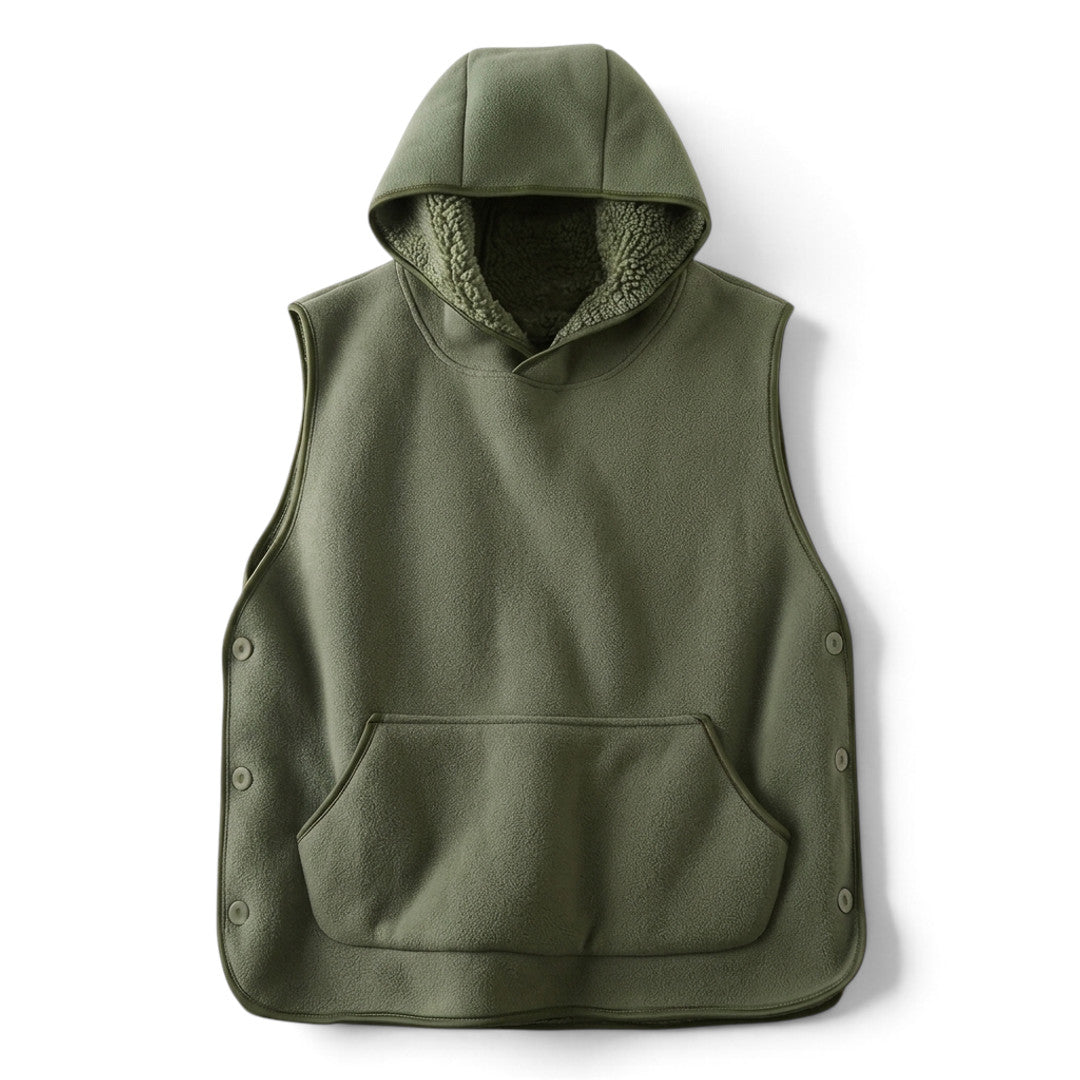 OUTDOORS NORDIC Sherpa Hoodie Vest i grøn