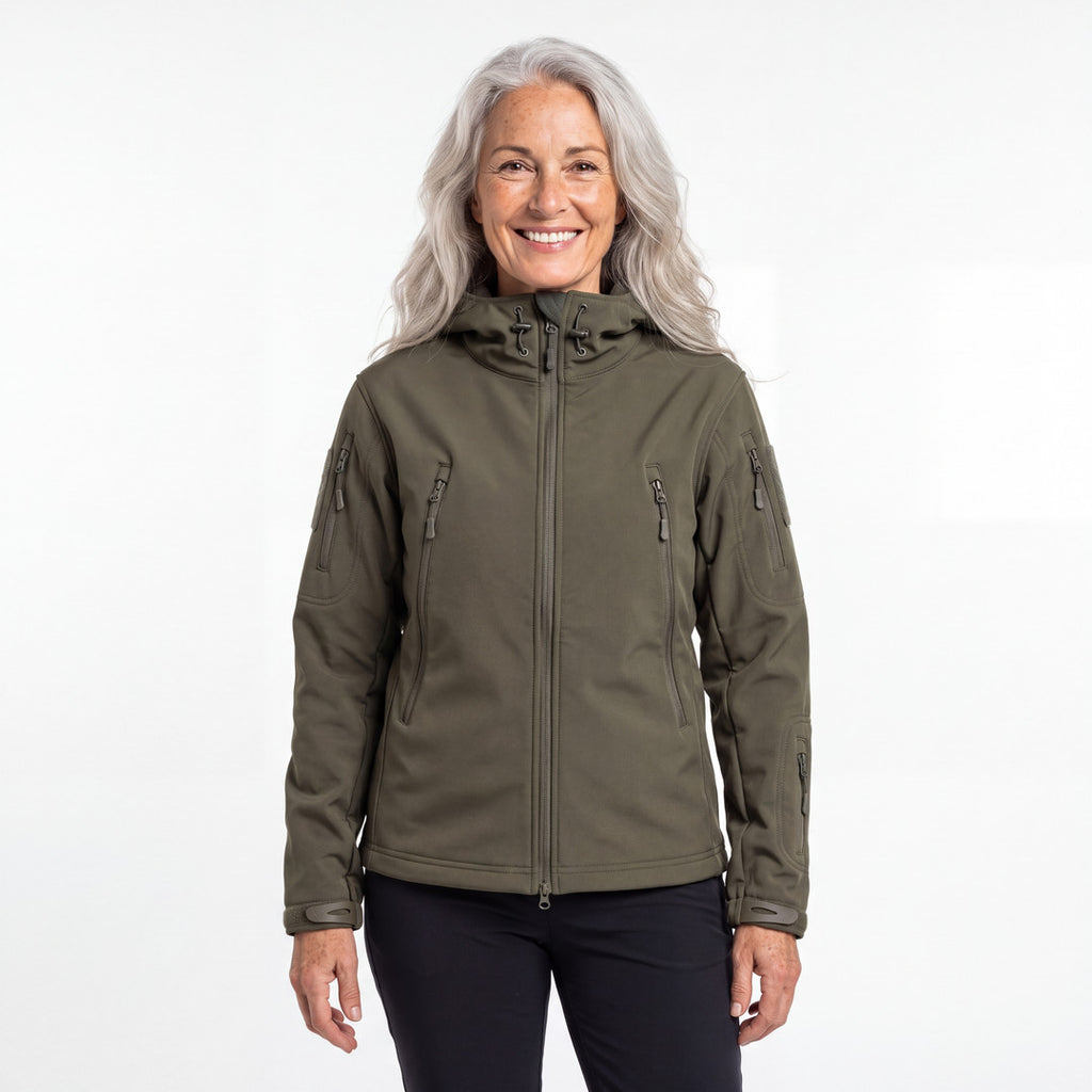 Utility Softshell Jacket til dame i armygrøn
