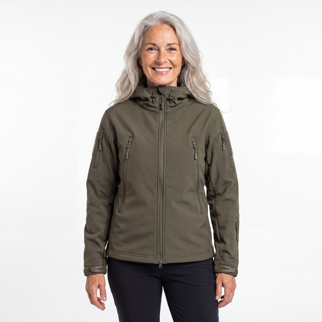 Utility Softshell Jacket til dame i armygrøn